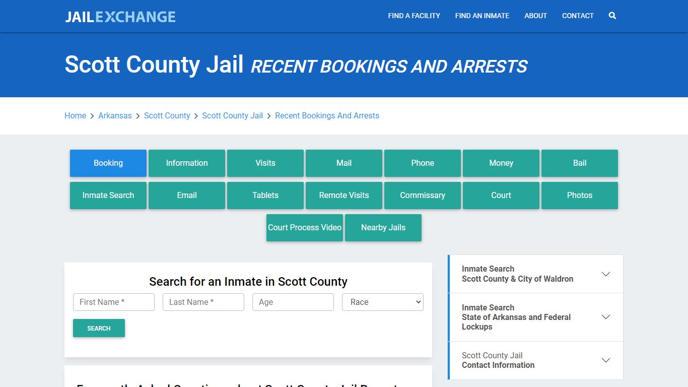 Scott County Jail AR Recent Arrests and Bookings - Jail Exchange